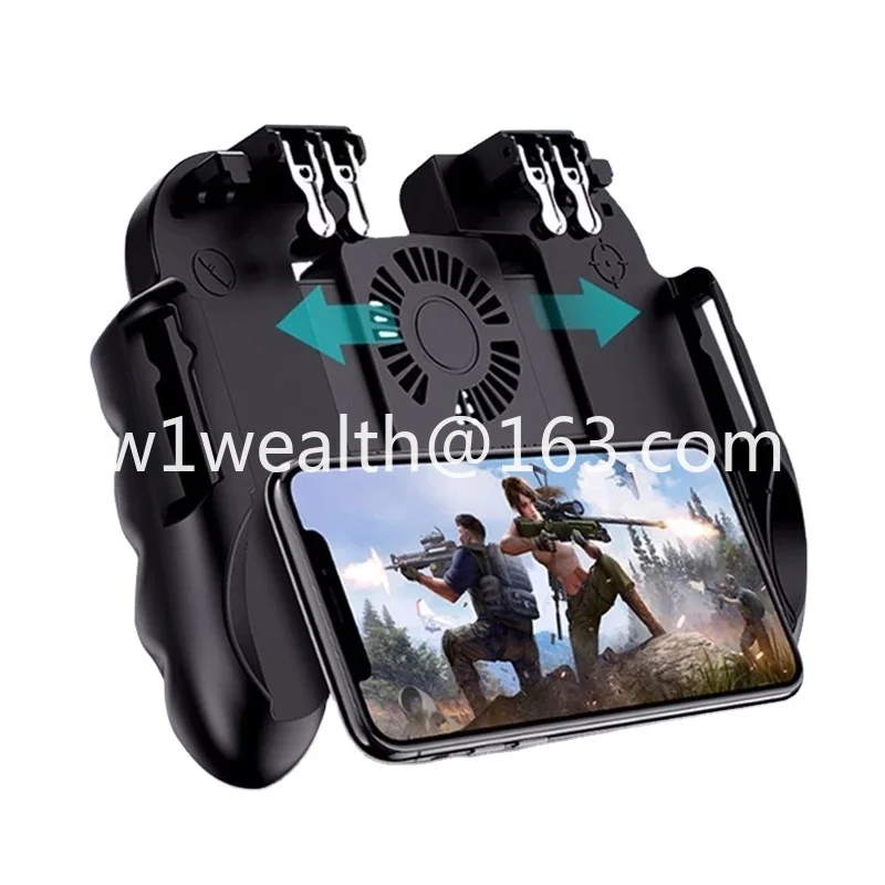H9 Six Finger Game Controller Gamepad Trigger Shooting Free Fire Cooling Fan Gamepad IOS Mobile Joystick