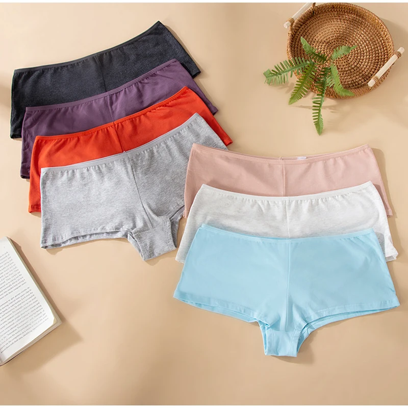 Breathable Cotton Briefs for Women Mid-Rise Elastic Waistband Underwear Soft Stretchy Plain Solid Color Daily Gym Underpants