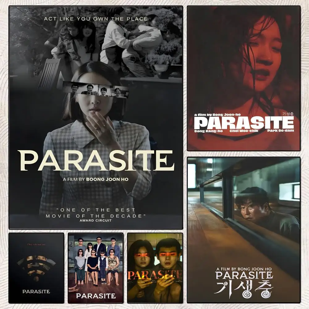 Renowned Film P-Parasite Poster Decorative Wall Art Stickers Mural For Home Living Room Hallway Decor Gift