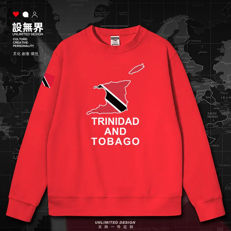 Trinidad and Tobago National Map mens hoodies white men's long sleeve streetwear casual winter clothing clothes autumn winter