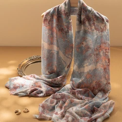 High Quality 100% Pure Goat Cashmere Printed Long Scarf Shawl Women's Scarf Shawl Elegant Women's Fashion Shawl 195*95cm