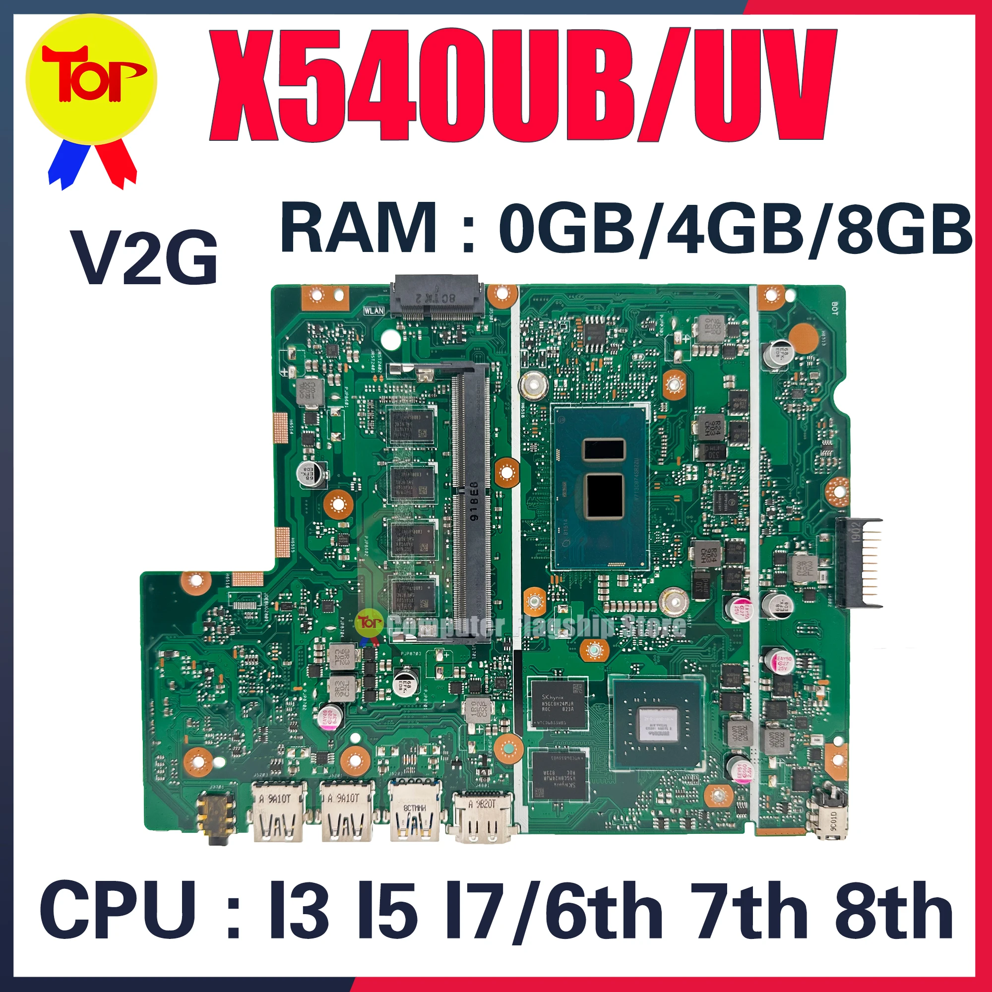 Scheda madre KEFU X500U X543U R540U P540U F540U A540U K540U X540UV X540UB X540UBR scheda madre per Laptop I3 I5 I7 0GB/4GB/8GB-RAM