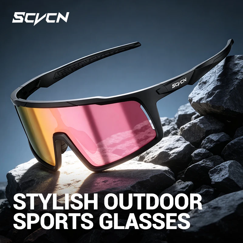 SCVCN New Outdoor Polarized Cycling Sunglasses Hiking Eyewear Men MTB Bike UV400 Glasses Women Sport Fishing Windproof Goggles