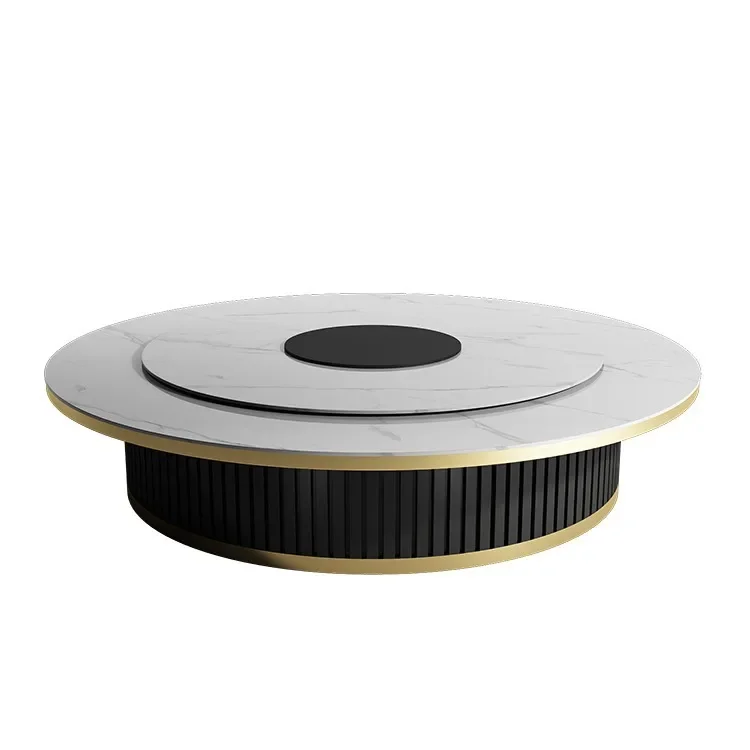 

New Chinese style, hotel, electric, dining table, large round table slate, turntable