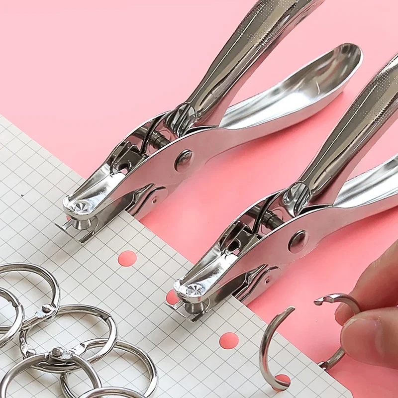 

3/6mm Hole Puncher Portable Single Hole Punch Paper Material Scrapbooking Handheld Metal Craft Office Binding Supplies