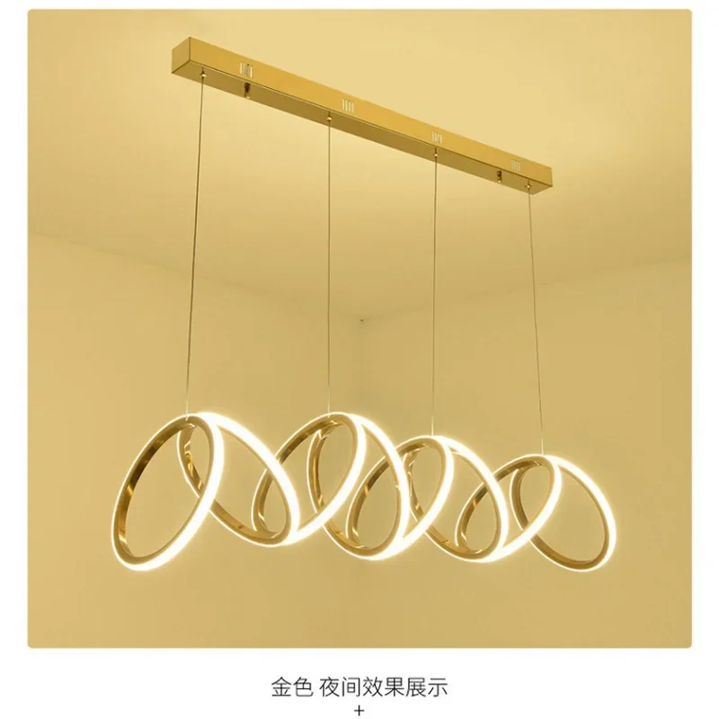 Primärfarbe 8 Kreise Ringkombination 1,2 Meter 8 Ringe Licht Luxus Restaurant Bar Kronleuchter