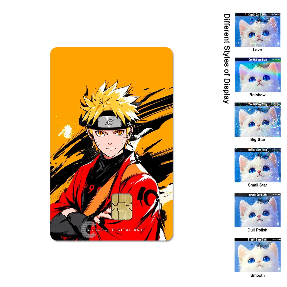 New Anime Naruto Credit Card Sticker Uchiha Sasuke Haruno Sakura PVC Matte Bank Debit Card Film Skin Cover Waterproof Gifts