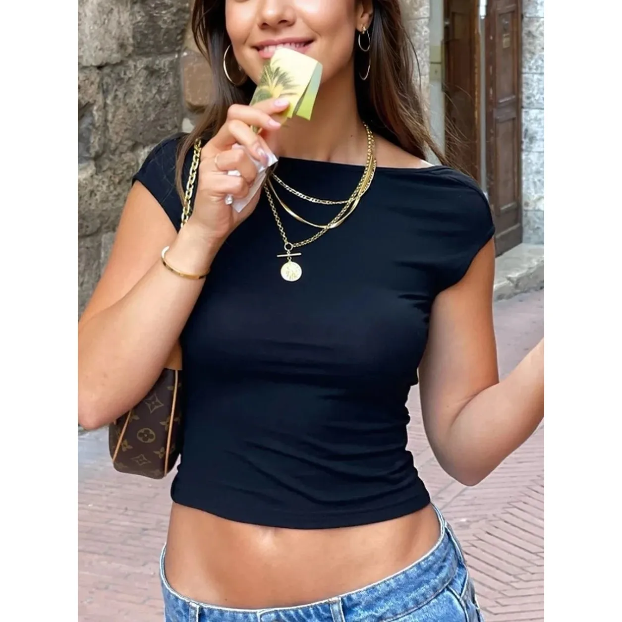 T-shirt Bal à une épaule pour femmes, ort Sve Color Blo Clean Fit H-Sle Dr pour femmes d'âge moyen, saison d'hiver