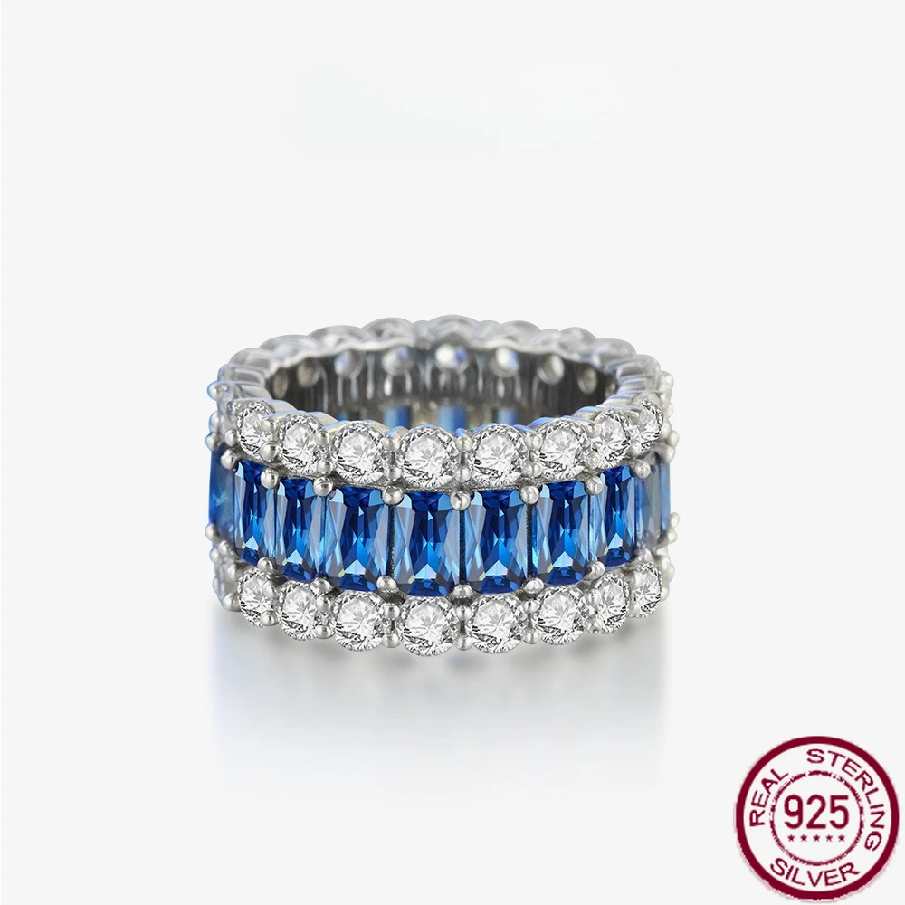 

New S925 Silver 25 Cent Rectangular 3 * 5 Exquisite High Carbon Diamond Ring, Elegant Ring Arrangement, Engagement Jewelry