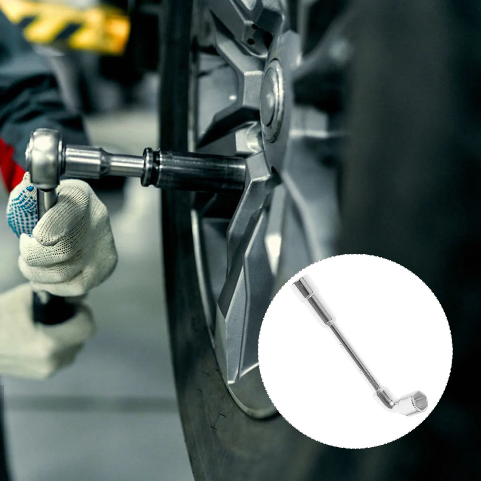 

L-Shaped Lug Wrench Durable Chrome Vanadium Tire Repair Tool 22mm Tire Lug Nut Removal Heavy Duty Socket Wrench for Vehicle