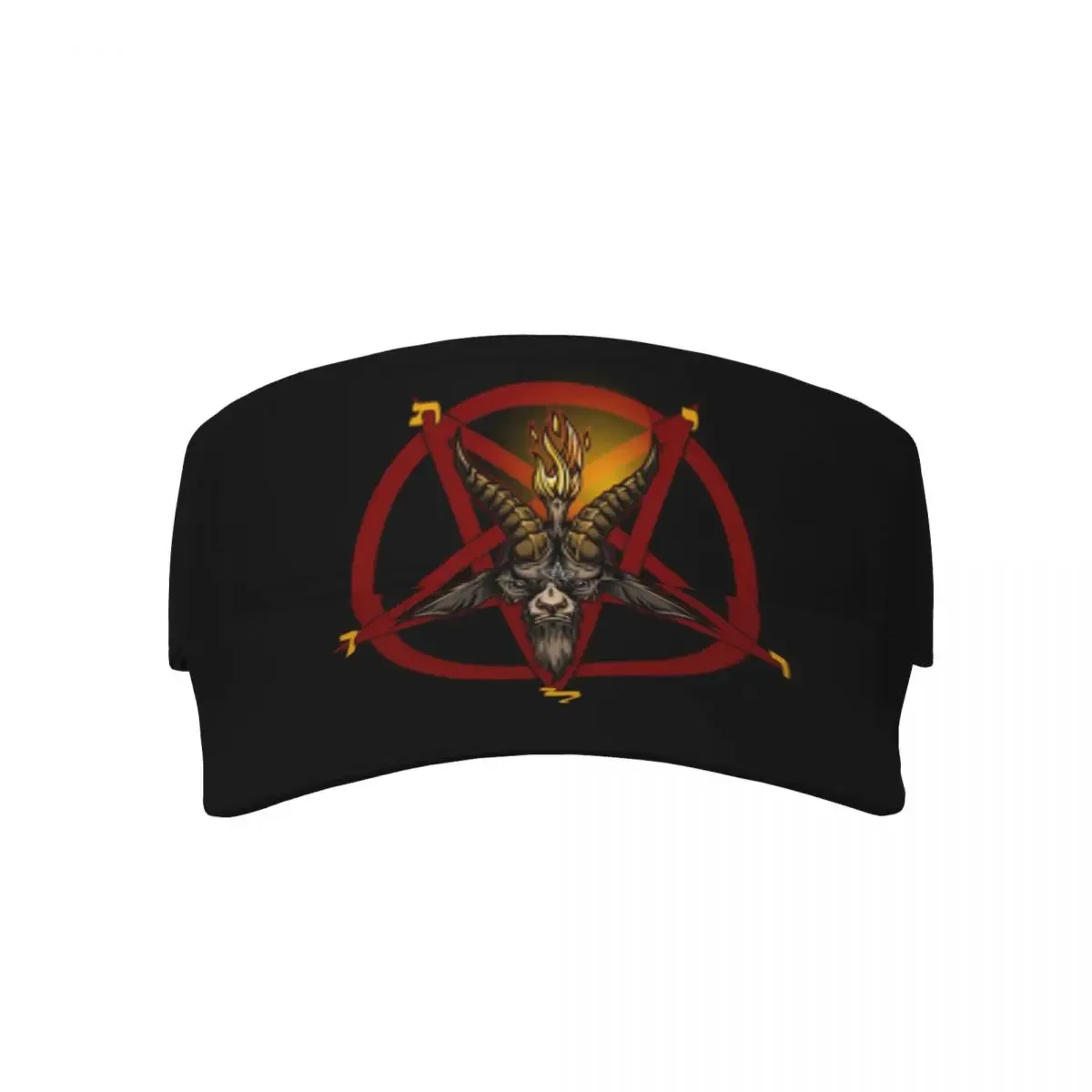 Baphomet Goat Head Summer Air Sun Hat Visor UV Protection Top Empty Sports  Running Sunscreen Cap