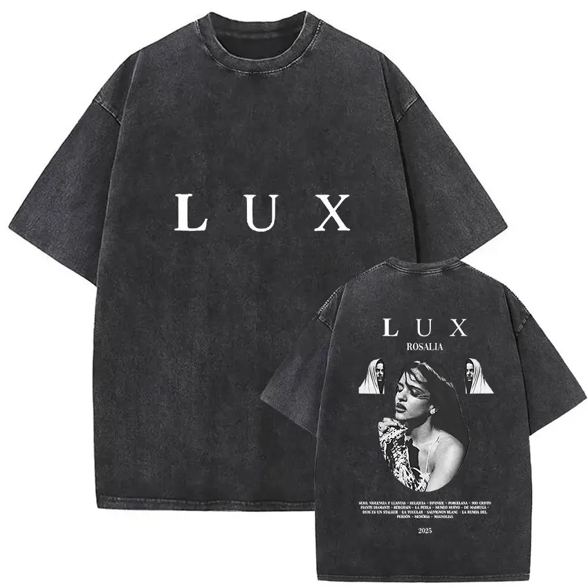 Rosalia Lux Tour Album 2025 camisetas lavadas Vintage hombres