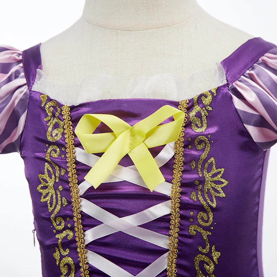 Disney Princess Rapunzel Costume Girls Children Dress Up Tangled Birthday Carnival Halloween Party Fancy Dress Tangled Clothes view 4