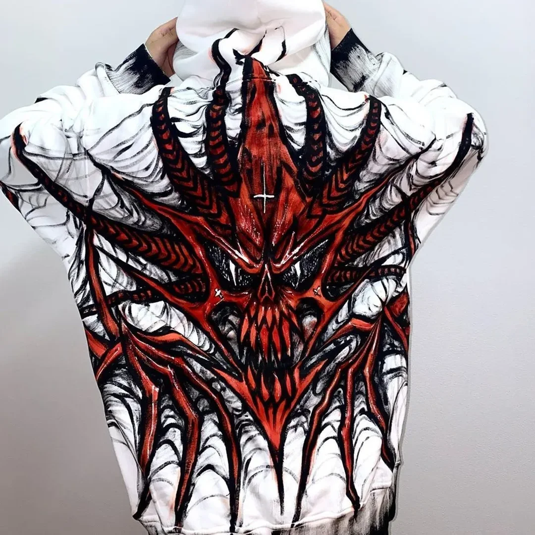 Y2K Women\'s Men\'s Hoodies Clothing Long Sleeve Pullover Sweatshirt Streewear Oversize Halloween tops Hooded Shirt kpop gothic