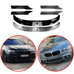 For BMW 5 Series F10 F11 535i 528i M550d 2010-2016 xDrive M Sport Front Bumpers Lip Spoiler Glossy Black Or Carbon Fiber Look
