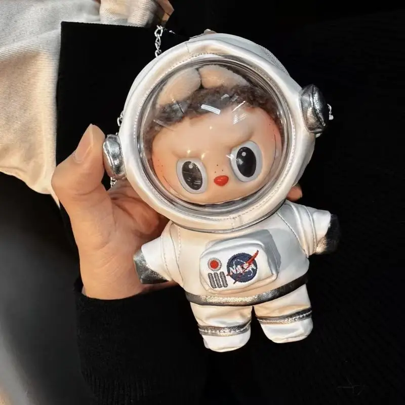 

popmart Labubu "Astronaut" Labubu 17cm Macaron Pendant And Vinyl Doll Plush Changing Baby Clothes Doll Accessories kid gift