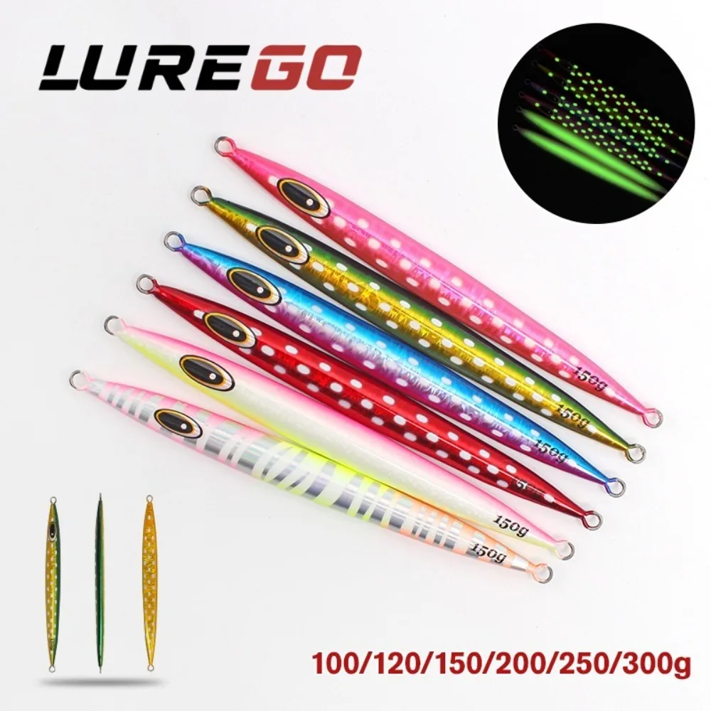 1 Stück Leuchtender Schnell Sinkender Jigging-Köder 100g/ 200g/ 300g/ 400g - Tiefsee Slow Pitch Jig |   Hochsee-Angelköder für Boote