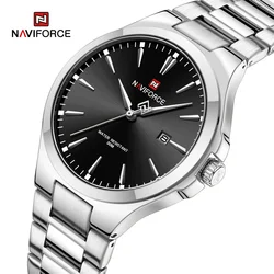 NAVIFORCE New Men's Watch Casual Fashion Stainless Steel Strap Quartz Waterproof Wristwatch Simple Male Clock Relogio Masculino