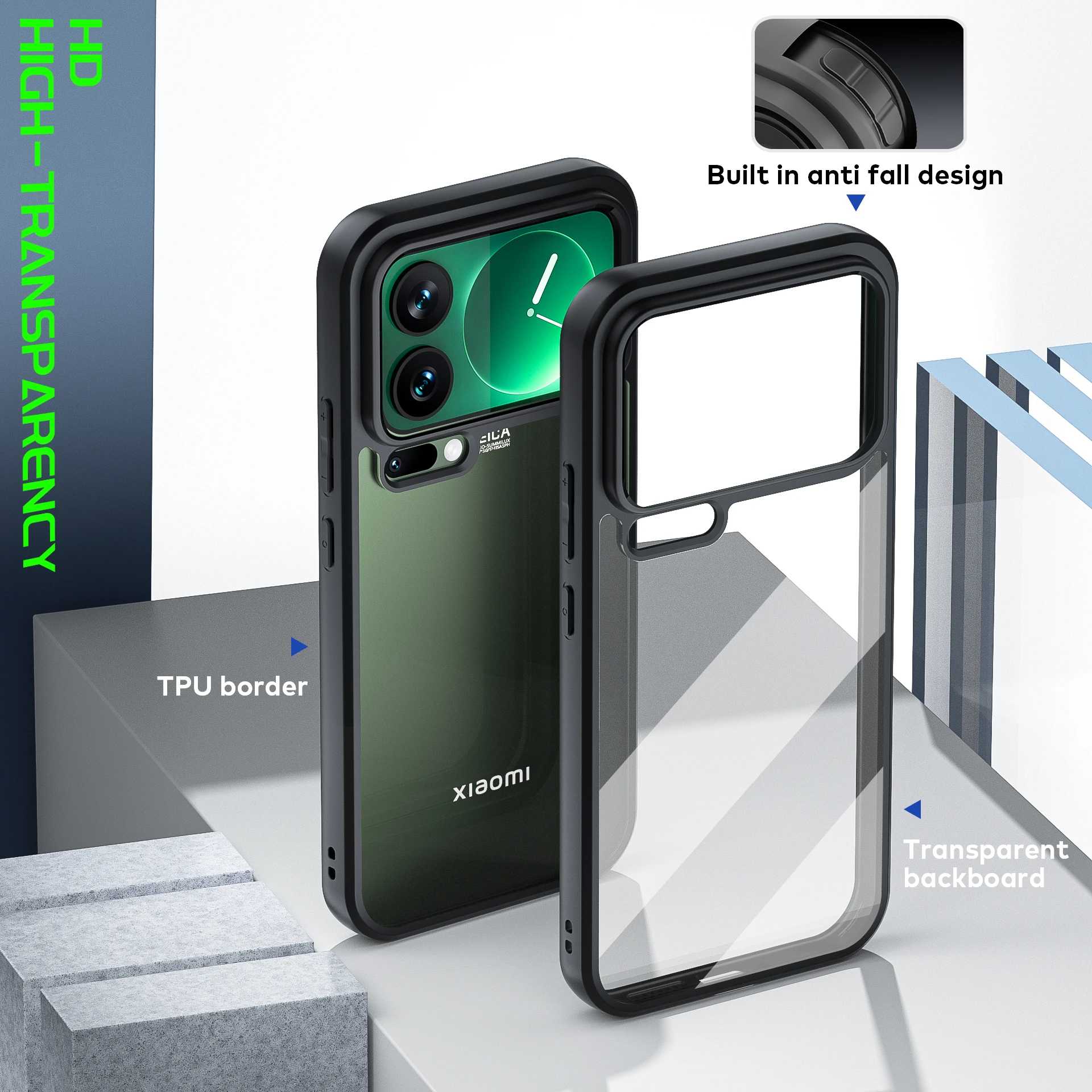 Luxuriöse transparente Hülle für Xiaomi 17 Pro Max 15/14 Ultra 15S Pro 15T/14T/13 Pro Hülle, stoßfeste Linsenschutzhülle
