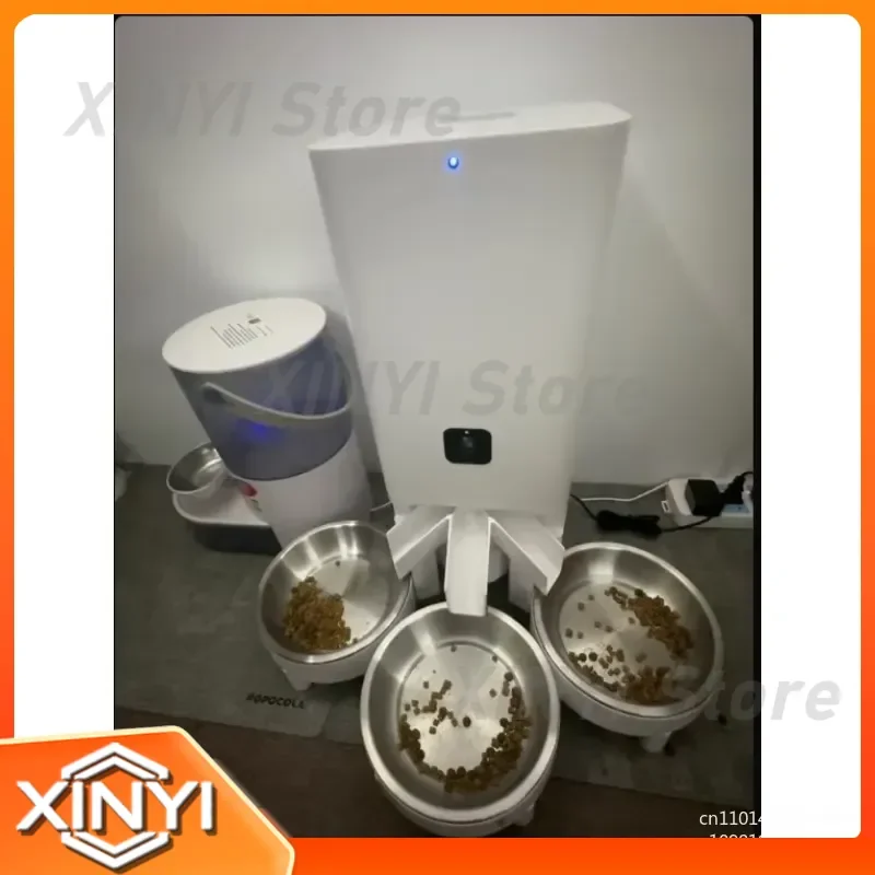 Pet Automatic Feeder for Cats and Dogs with Visual Monitoring Three Bowls or Double Bowls Regular Quantitative Food Dispenser