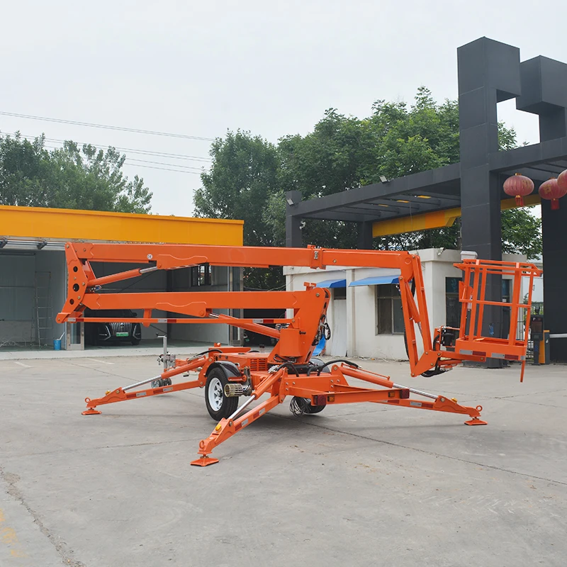 200kg Load Hydraulic Towable Articulated Boom Lift 10m-20m Spider Lift Trailer Mounted Aerial Work Platform Diesel Electric Pick