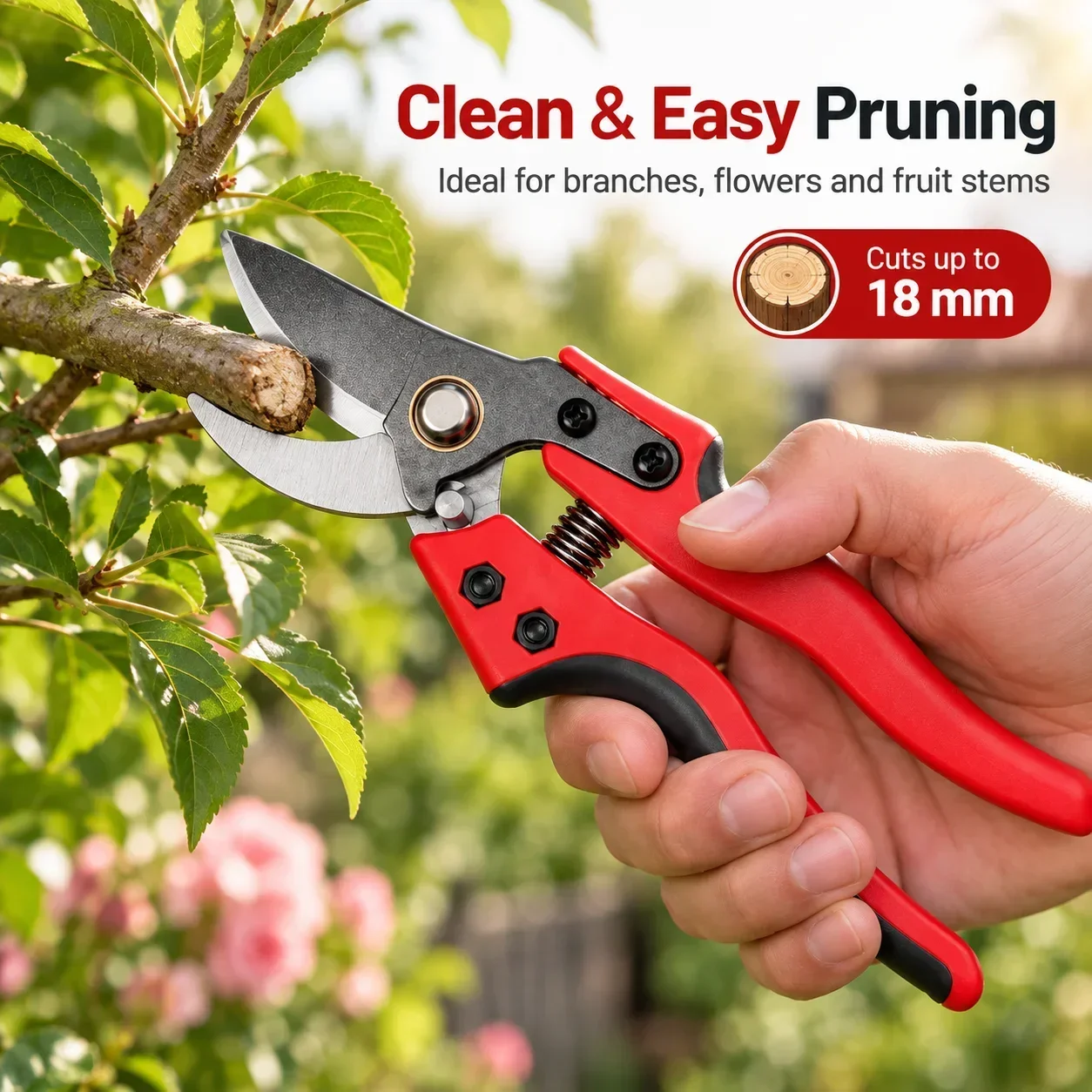 Heavy Duty Pruning Shears for Fruit Tree Harvesting, Garden Flower Scissors, Professional Gardening Tool for Home Use