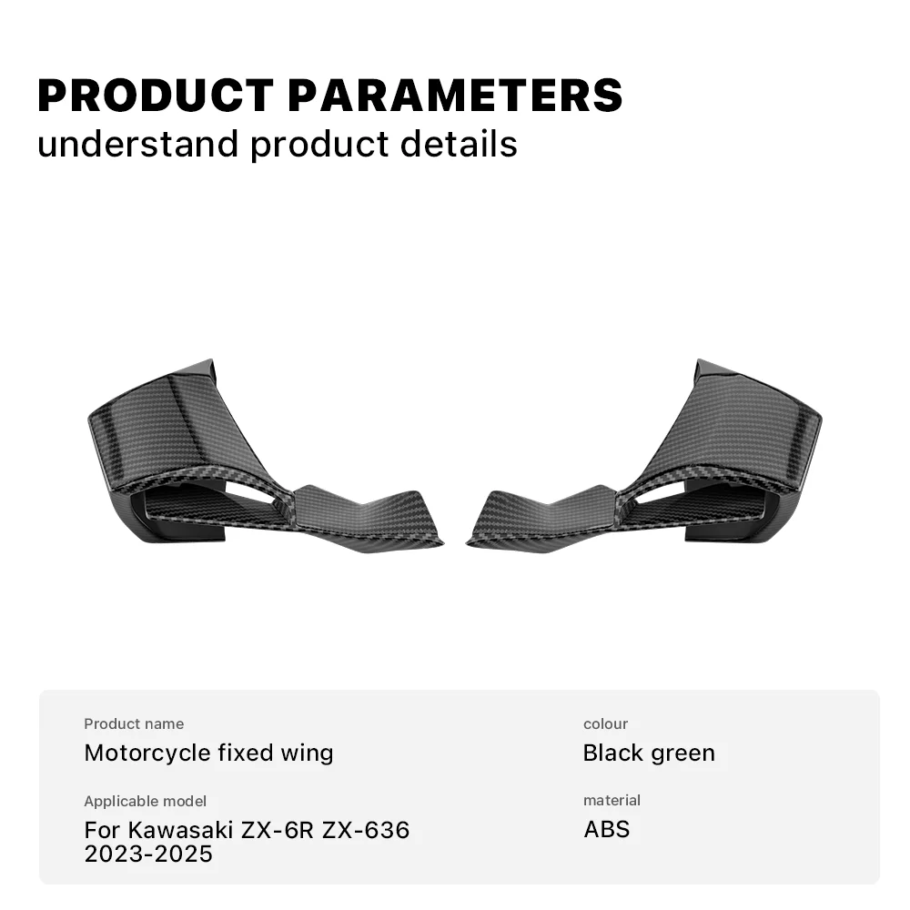 NEW Motorcycle Side Winglet Spoiler For Kawasaki ZX-6R ZX6R ZX636 2023-2025 Retrofit Aerodynamic Cowling Fairing Fixed Wing