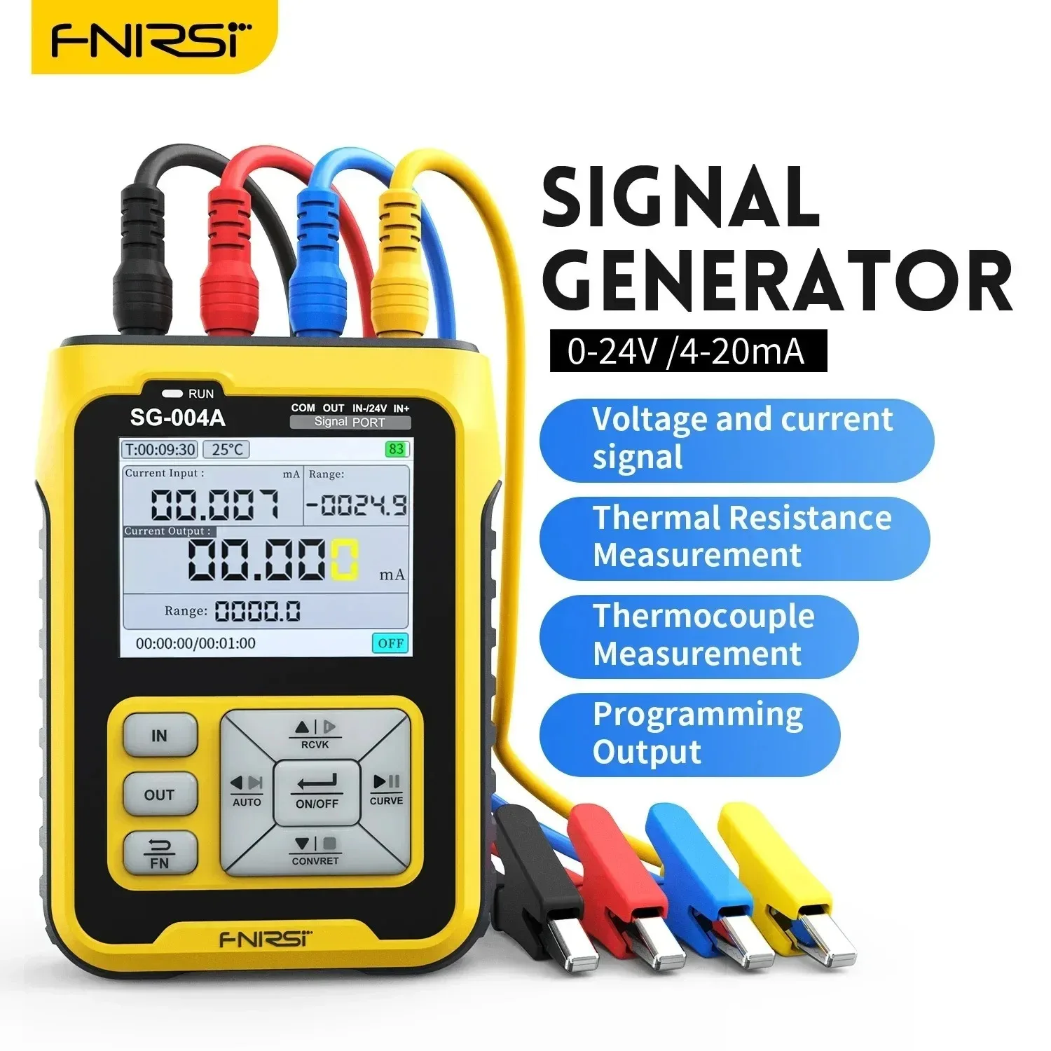 FNIRSI SG-004 Signal Generator 4-20mA Analog Current Pressure Thermocouple Resistance Process Calibrator