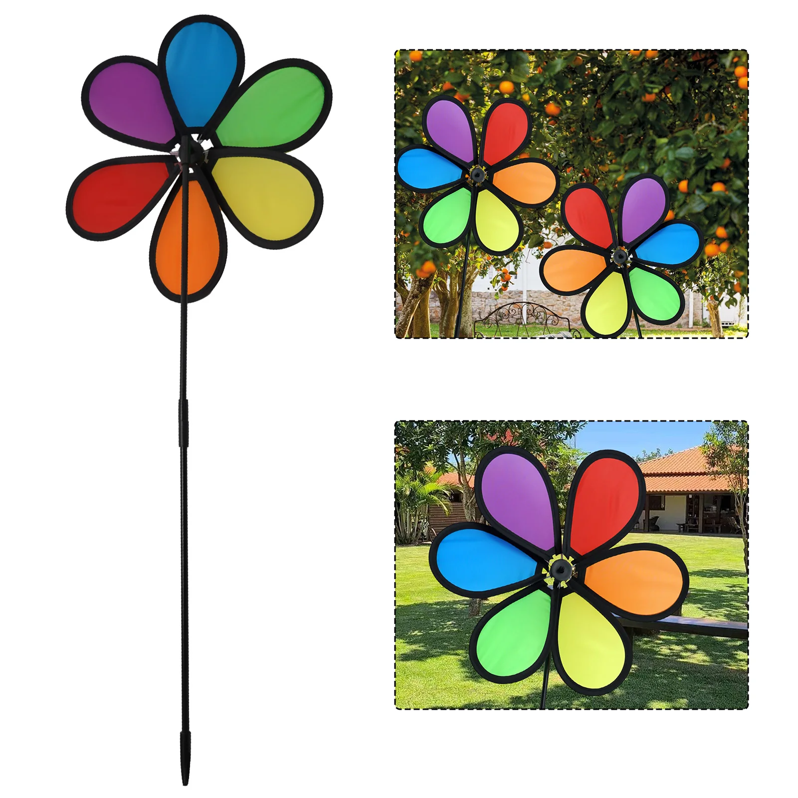 Pinwheel Flower Windmill Garden Decoration Garden Supplies High Quality Home Garden Yard Decor Outdoor Ornaments