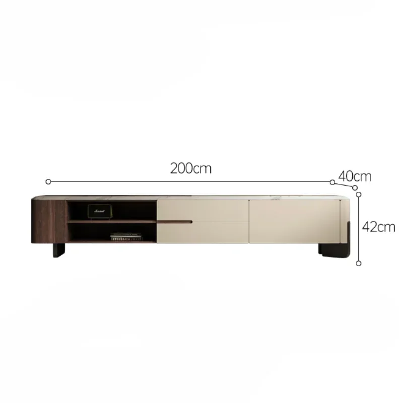 حامل تلفاز خشبي، خزانة تلفزيون، أثاث حديث، غرفة المعيشة، وحدة منزلية فاخرة، طاولة بقاعدة تدعم المهد #6