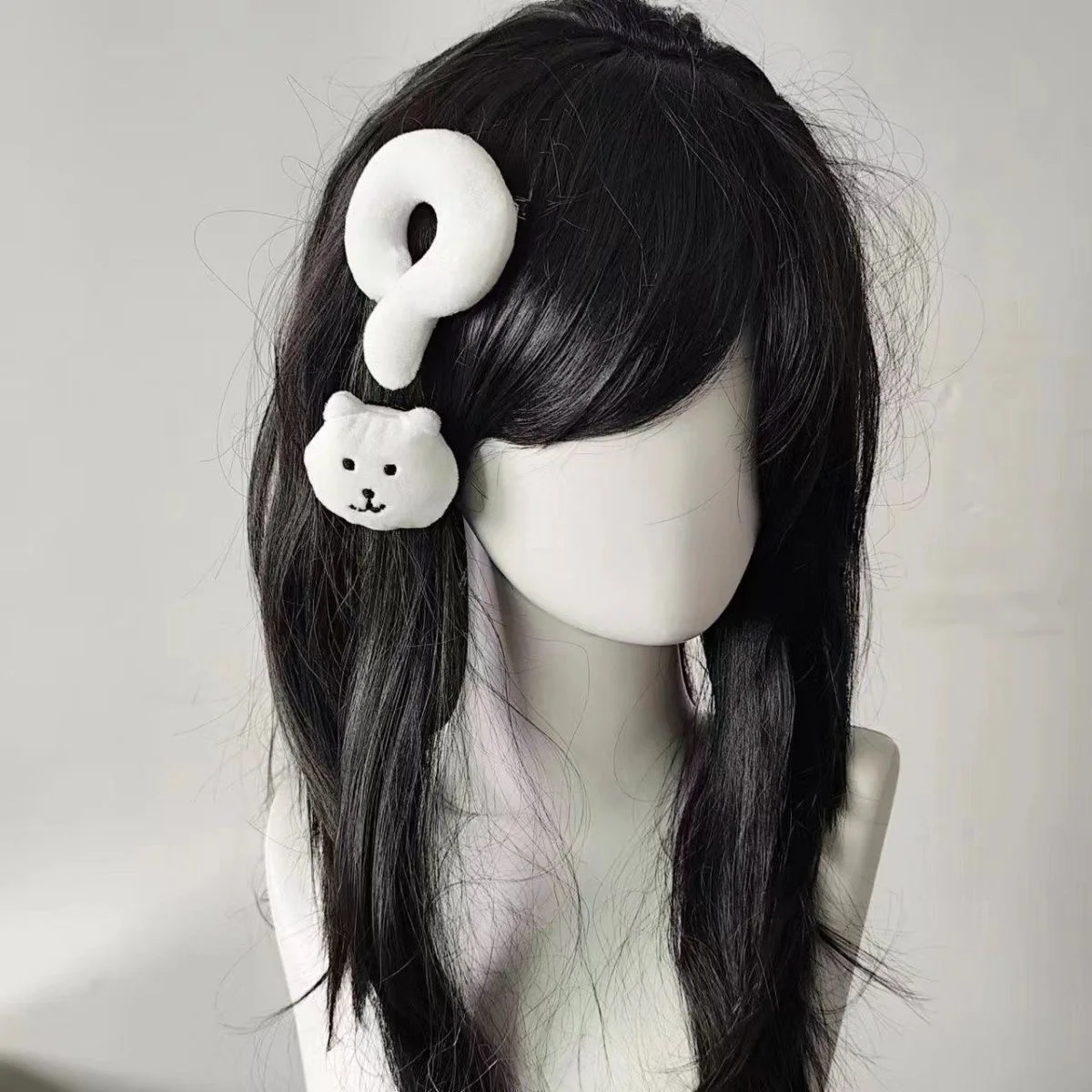บุคลิกภาพตลกเครื่องหมายคําถามตุ๊กตาหมีคลิปผมสร้างสรรค์หวาน Subculture Hairpin Lolita สาวเผ็ด Y2k อุปกรณ์เสริมผม
