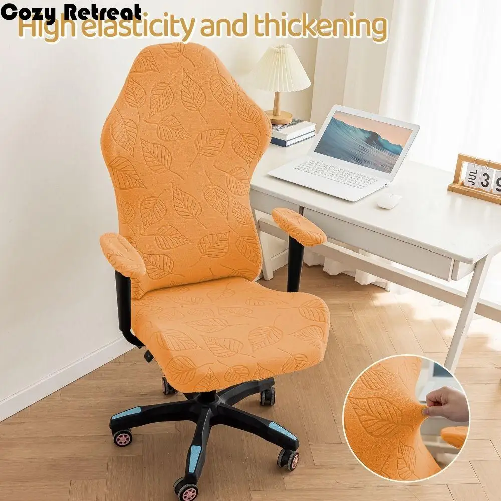 

Jacquard Pattern Office Seat Cover Wear-Resistant Stretchable Armchair Slipcover Dustproof Machine Washable Elastic Seat Cover