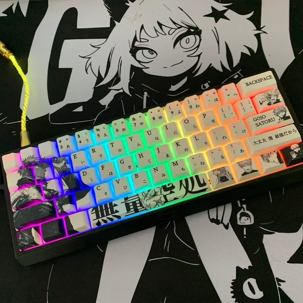 102 Keys, Spell Retreat, Japanese Keycaps, Anime Theme, Cherry Contour Keycaps for Cherry MX Mechanical Keyboard