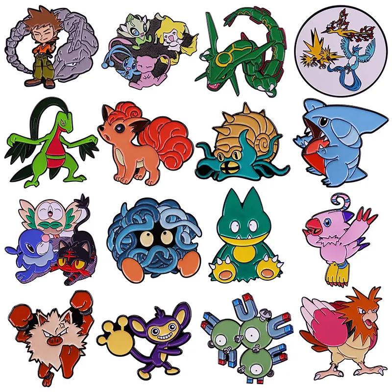 Anime Games Pokemon smalto spille raccogliere Kawaii Spirit Metal Cartoon spilla zaino cappello borsa collare distintivi risvolto