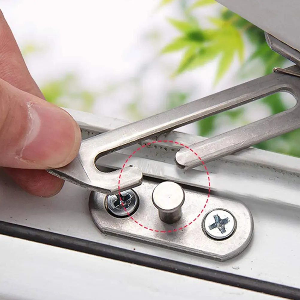 

6 Pcs Stainless Steel Window Brace Casement Safety Limiter Stay Adjuster Catch Children Falling Lock