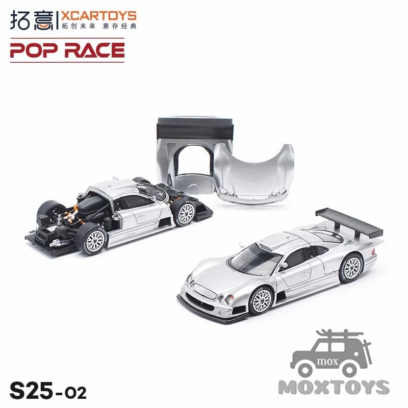 

Xcartoys x POP RACE 1:64 CLK-GTR Silver Diecast Model Car