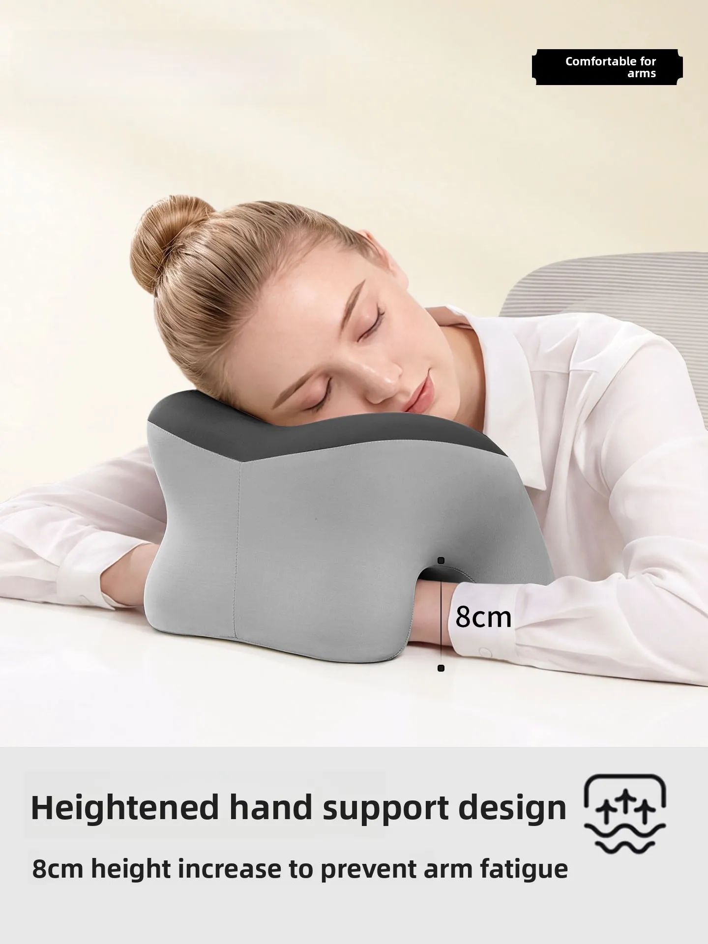 Office Nap Pillow Memory Foam Unique Shape for Desk Sleeping Customizable Pure Color Texture Universal for All Office Workers