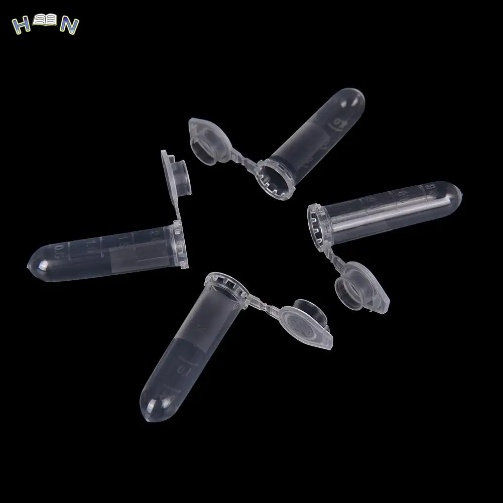 200Pcs Micro Centrifuge Tube Test Tubing Vial Clear Plastic Vials Container Snap Cap For Laboratory Sample Specimen Supplies 2ML