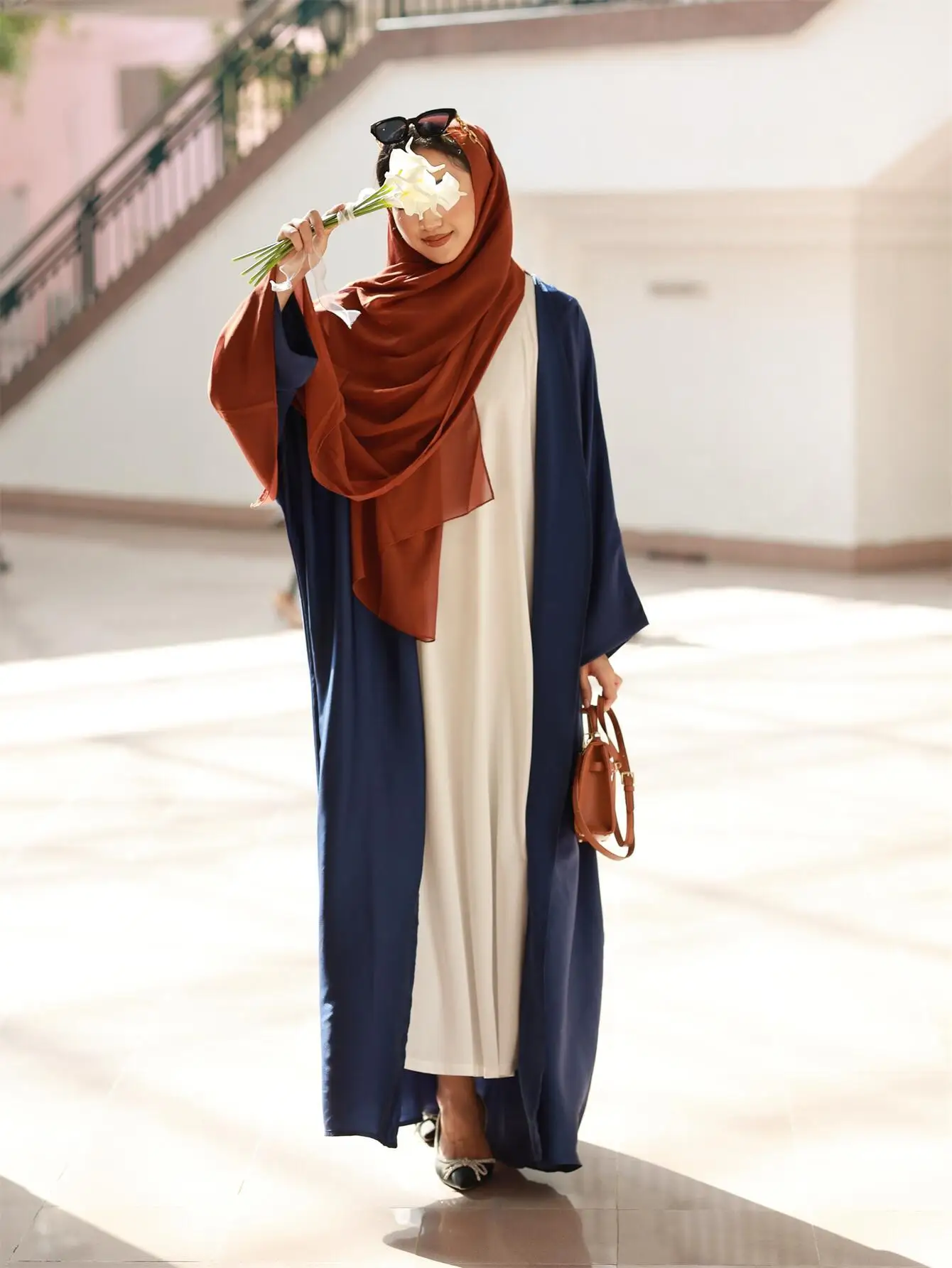 Abaya-Robe musulmane à manches longues pour femmes, caftans ouverts sur le devant, robe maxi ethnique pour Ramadan, vêtements islamiques, Jilbabs