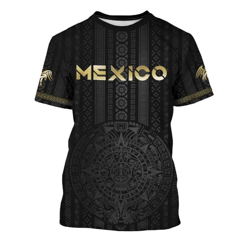 Outdoor Soccer Sports men t-shirt Mexico Aztec Eagle 3D Print Jerseys Casual O-neck Loose short sleeve tee Fashion Fan y2k Tops