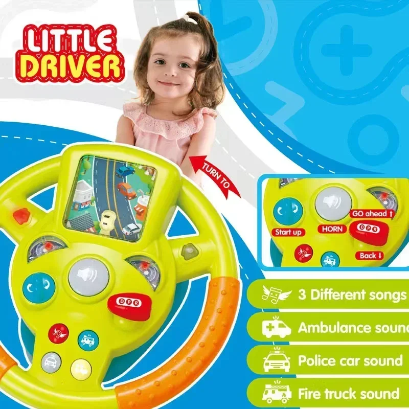 Simulador de condução infantil brinquedo de volante de carro interativo brinquedo de som
