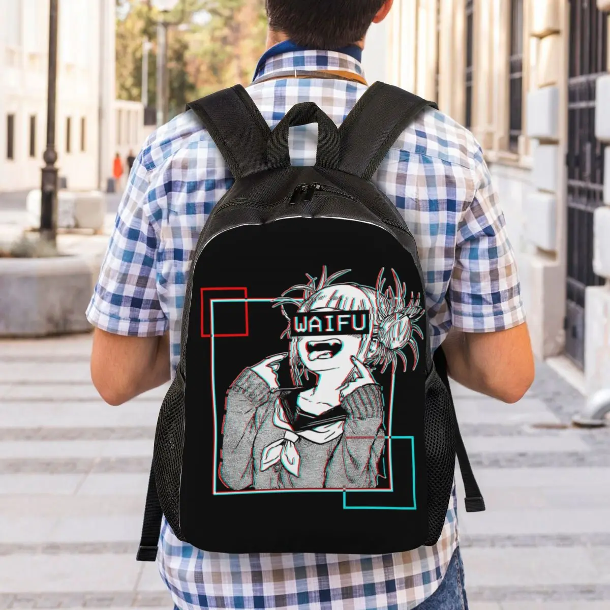 Personalized Toga Himiko Glitch Backpacks Women Men Casual Bookbag for School College My Hero Academia Bags