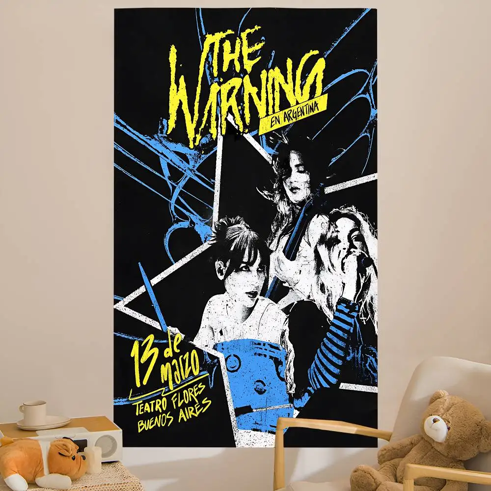 Rock The W-Warning Band Anime Tapestry Hippie Flower Wall Carpets Dorm Decor Cheap Hippie Wall Hanging