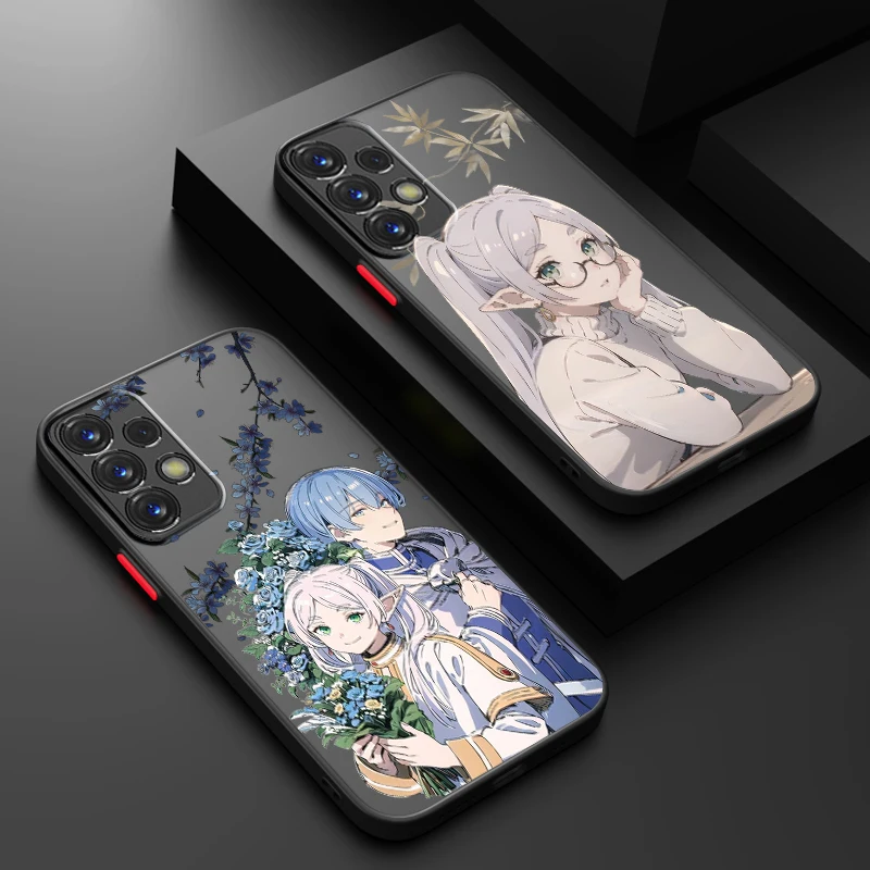 Beyond Journeys Ends Frieren Frosted Translucent For Samsung Galaxy S24 S23 S22 S21 S20 FE S10 S9 S8 Plus Ultra Pro 5G Back