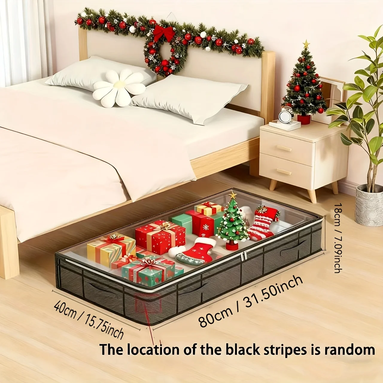 1 extra grote opbergzak voor onder het bed, geschikt voor Halloween, Thanksgiving-cadeaus, ruimtebesparende oplossing