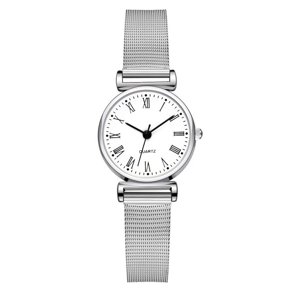 Creative Round Watches Luxury Mesh Belt Wristwatches Adjustable Strap Quartz Watch Gifts