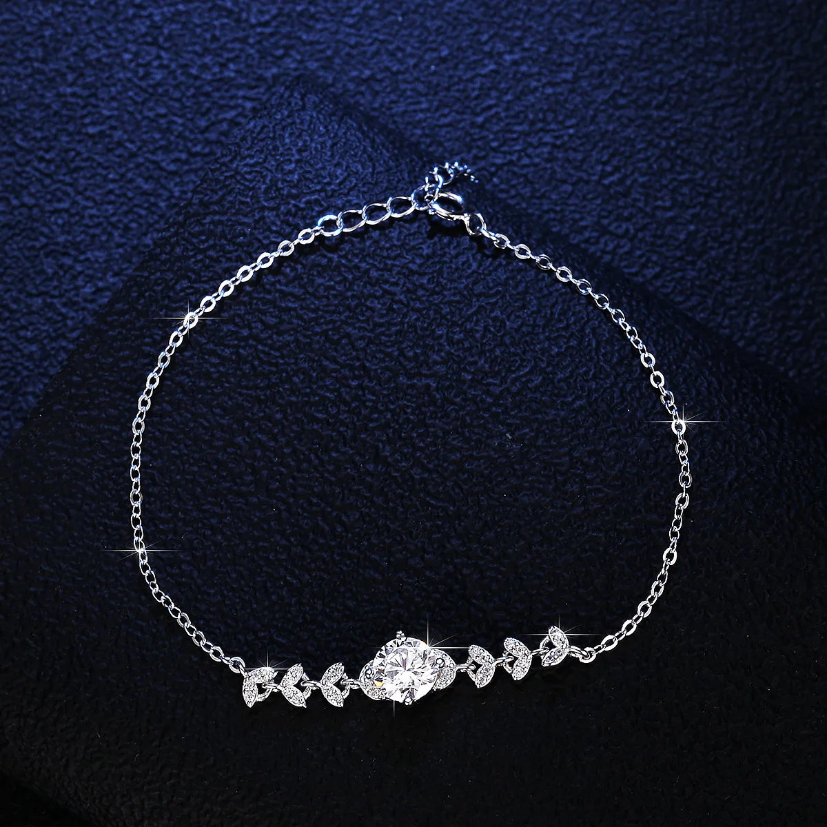 18K white gold bracelet moissanite bracelet platinum PT950 moissanite geometric simple women's model