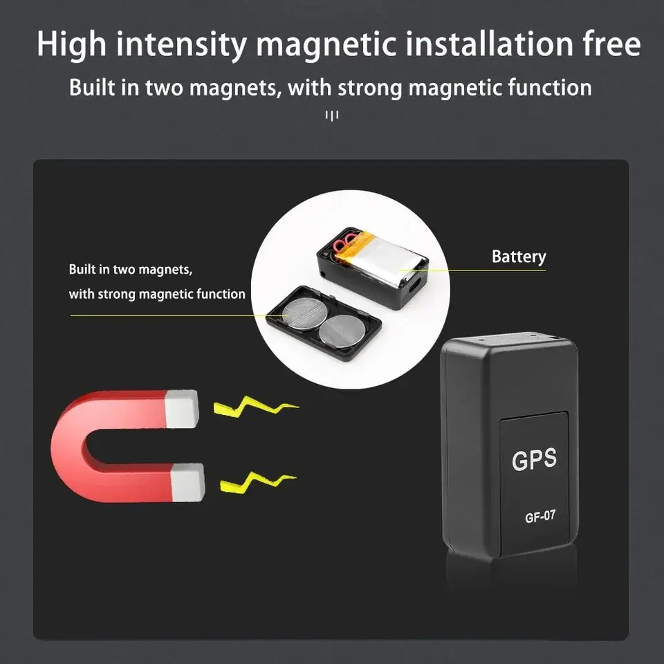 Portable Mini Gps Tracking Device Gf07 Car Gps Tracker Vehicle Gps Locator Strong Magnetic Anti-Lost Precise Gps Position App