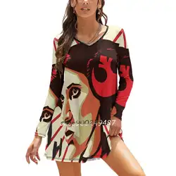 Stop Wars Long Sleeve Sexy Dresses For Women 2022 Ladies Vintage Elegant Party Dress Stop Wars Street Art Propaganda Rebel Star