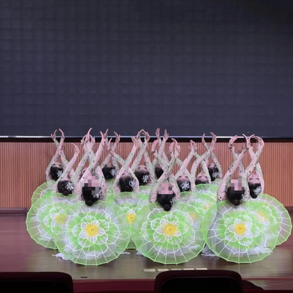 الصينية العتيقة نمط مزيتة ورقة مظلة 10 ألوان زهر الياسمين الرقص الدعامة مظلة الزخرفية 56 سنتيمتر تزيين المظلة #5